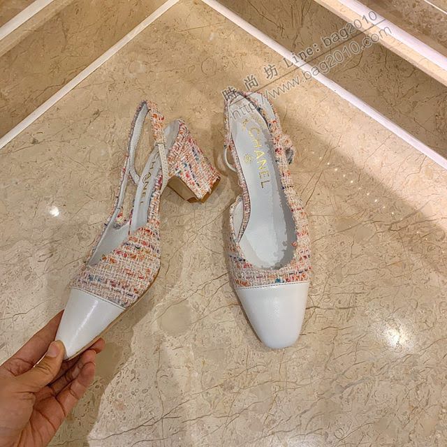 Chanel女鞋 香奈兒時尚經典涼鞋 Chanel中跟涼鞋  naq1089